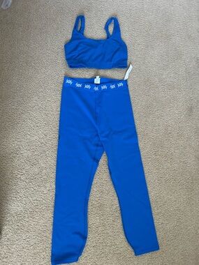 YITTY Electric Blue Sport Bra and Leggings Set